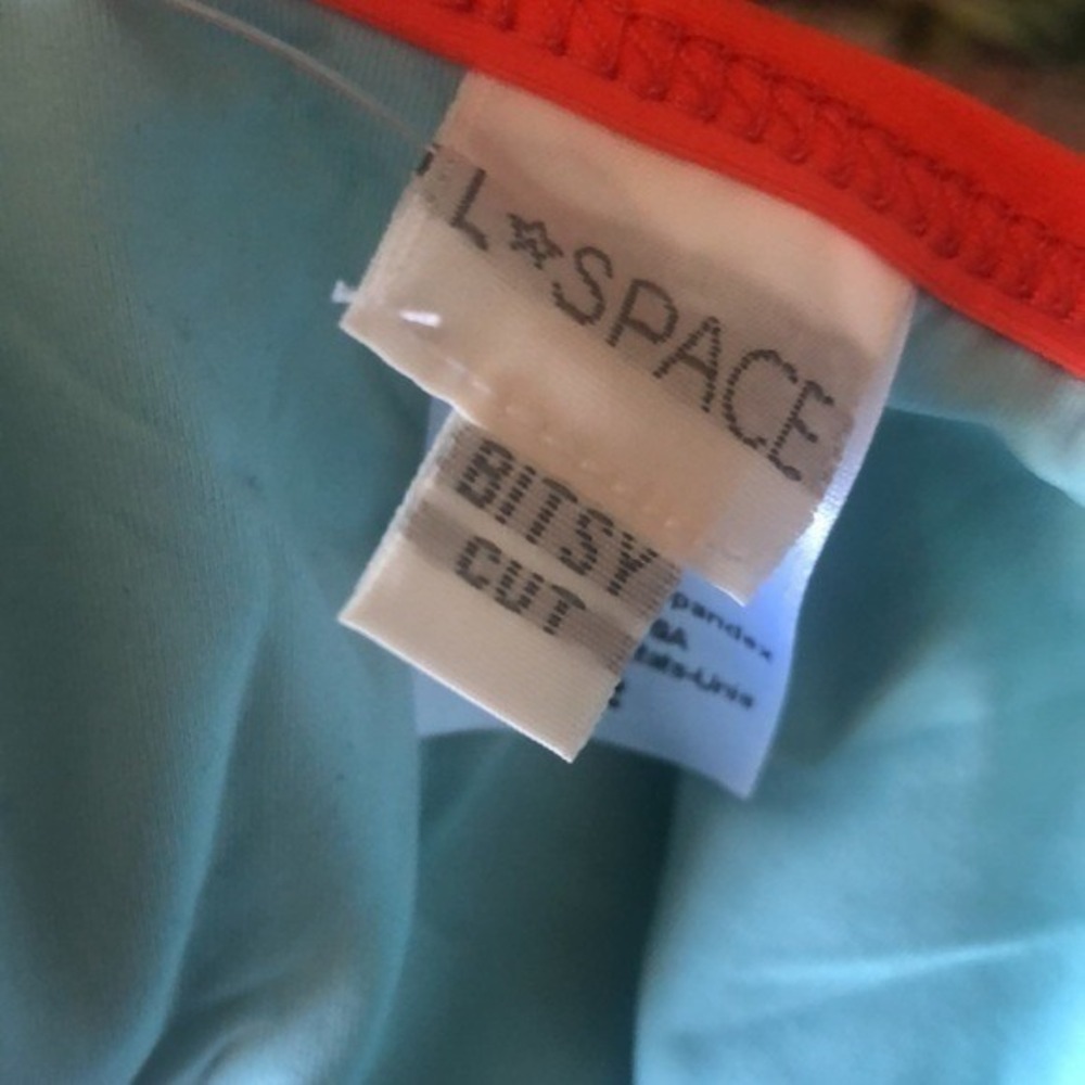 L*Space Women Blue Orange Kira Cutout Twist Back Bitsy Cut One Piece Swimsuit 12 - Picture 8 of 9